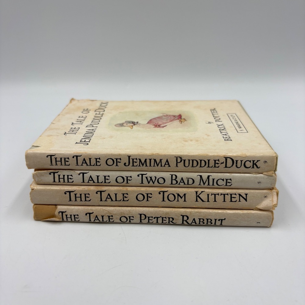 Vintage Beatrix Potter Peter Rabbit Tom Kitten 4 Book Lot Frederick Warne Co